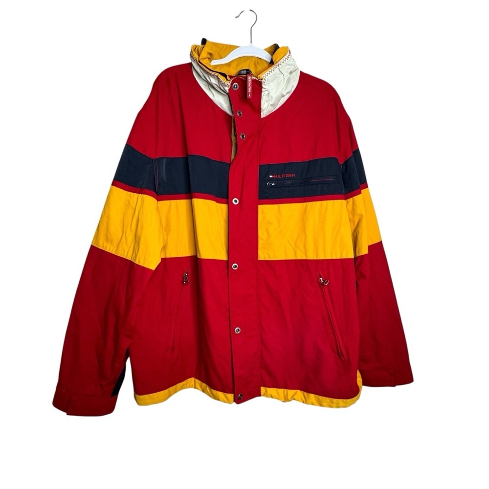 Vintage 90s Tommy Hilfiger Colorblock Windbreaker Jacket Men’s XXL
